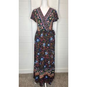 Hidden Alley Blue Floral Dress Womens Size Medium